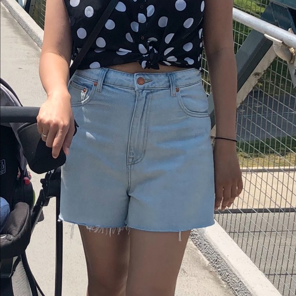 Frank and Oak Mom High Waisted Denim Shorts - Picture 2 of 8